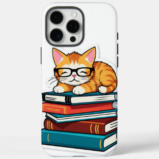 Smarty Cat on a Stack iPhone 16 Pro Max Case
