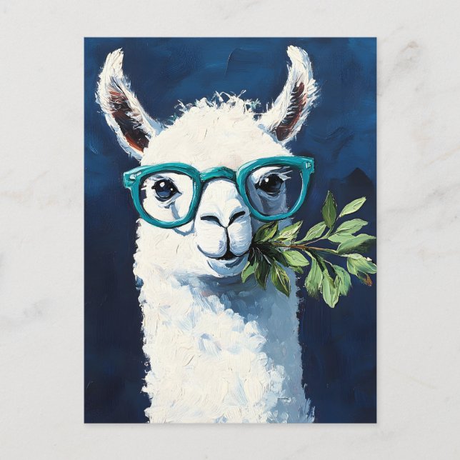 Smarty Llama Chic Holiday Postcard (Front)