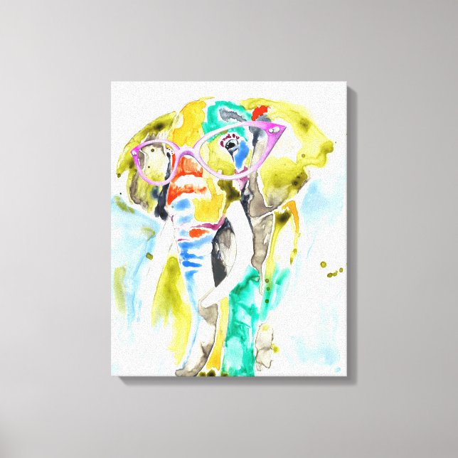 Smarty-Pants Elephant Canvas Print (Front)