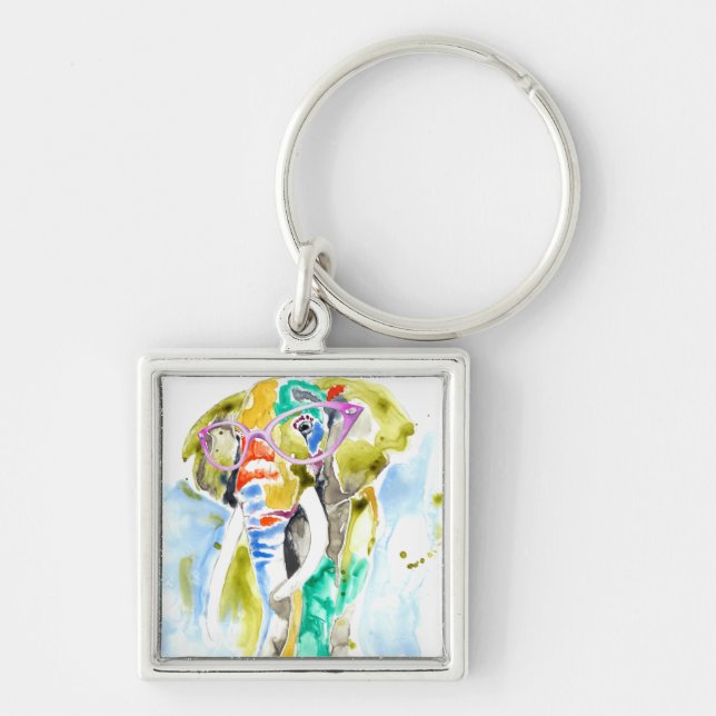 Smarty-Pants Elephant Key Ring (Front)