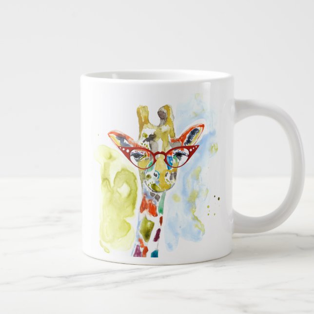 Smarty-Pants Giraffe Large Coffee Mug (Right)