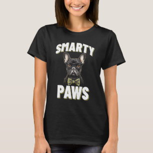 Smarty Paws   French Bulldog Dog Wearing Glasses T-Shirt