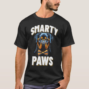 Smarty Paws Rottweiler Dog Wearing Glasses T-Shirt