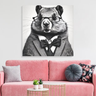 smartypants groundhog canvas print