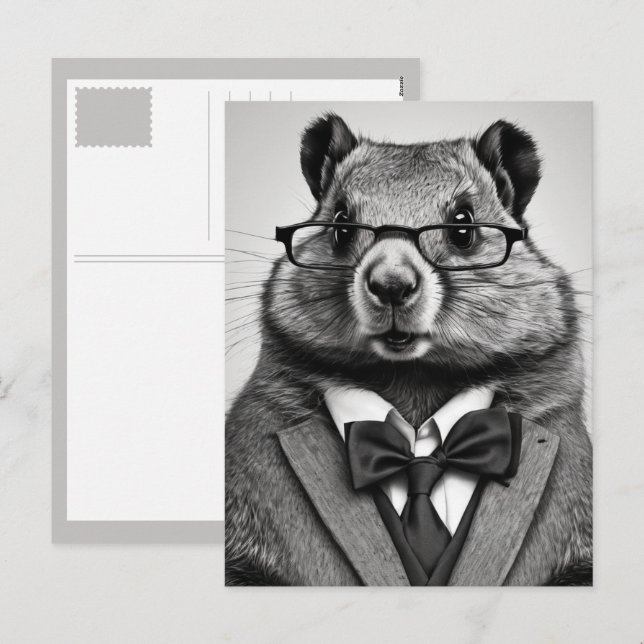 smartypants groundhog holiday postcard (Front/Back)