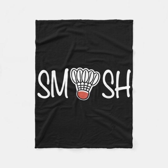 Smash Badminton - Badminton Player - Shuttle Raque Fleece Blanket (Front)