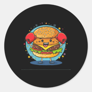 Smash Burger Costume With Funny Boxing Gloves Cost Classic Round Sticker