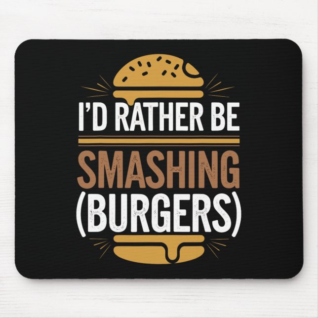 Smash Burger Lover Grilled Cheeseburger Flat Top C Mouse Mat (Front)