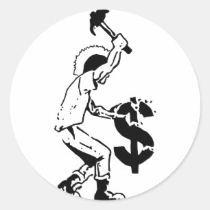 Smash Capitalism Classic Round Sticker