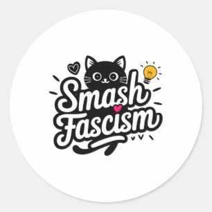 Smash Fascism Resist Fascism For Women Classic Round Sticker