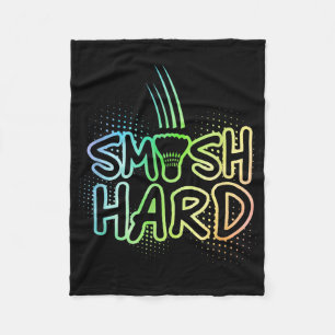 Smash Hard Graphic Badminton Player Badminton Spor Fleece Blanket