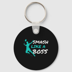 Smash Like A Boss Badminton Speedminton Crossminto Key Ring