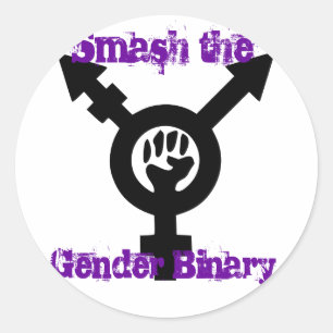 Smash the Gender Binary transfeminist sticker