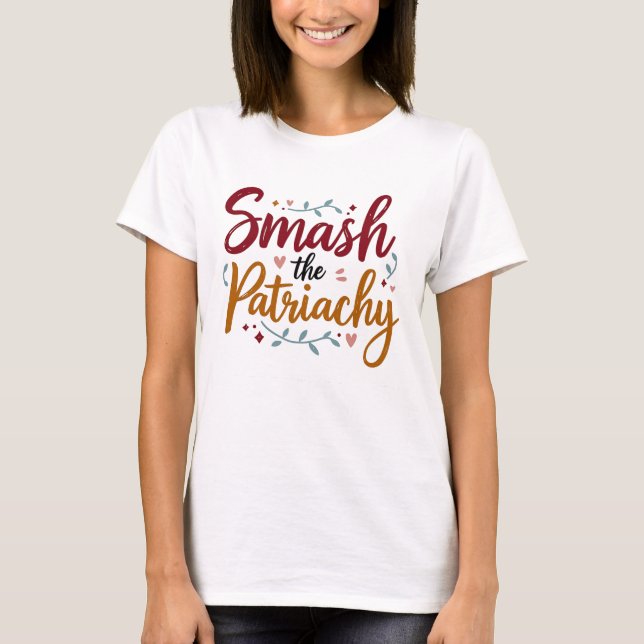 Smash the Patriarchy Colourful Feminist Tee (Front)