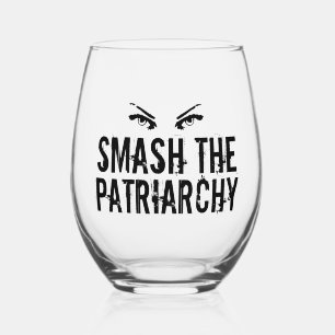 Smash the Patriarchy Cool Feminist Stemless Wine Glass