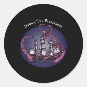 Smash The Patriarchy Feminist Octopus Feminism Classic Round Sticker