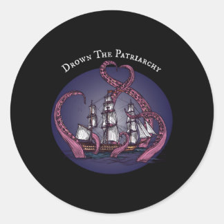 Smash The Patriarchy Feminist Octopus Feminism Classic Round Sticker