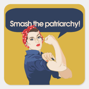 Smash the Patriarchy Feminist Saying Square Sticker