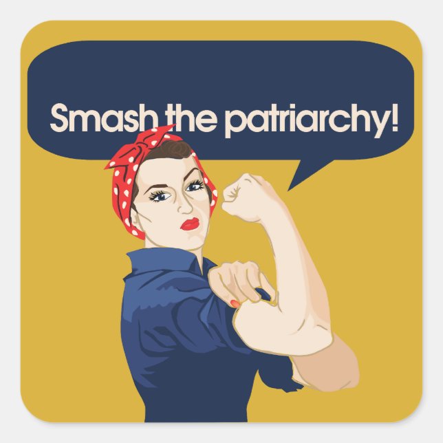 Smash the Patriarchy Feminist Saying Square Sticker (Front)