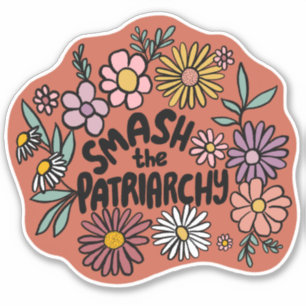 SMASH the PATRIARCHY Floral Cute Daisy Hand-Drawn