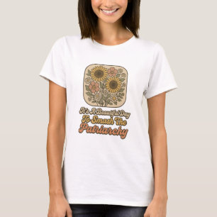 Smash the Patriarchy Floral Feminist T-Shirt