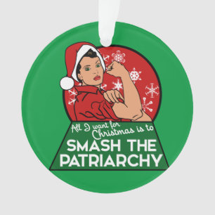 Smash the patriarchy for christmas ornament