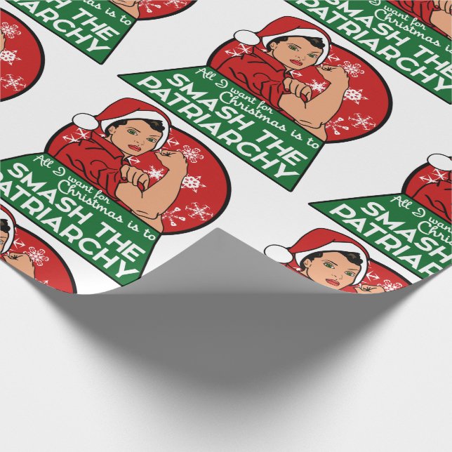 Smash the patriarchy for christmas wrapping paper (Corner)