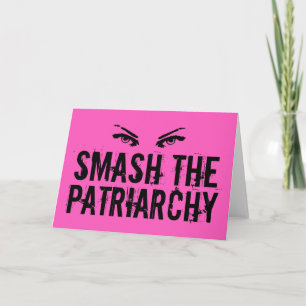 Smash the Patriarchy Pink Feminist Quote Grunge Card