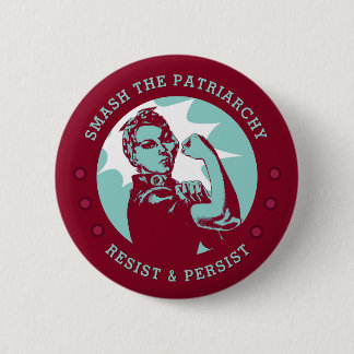 Smash the Patriarchy Rosie the Riveter  6 Cm Round Badge