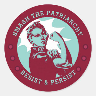Smash the Patriarchy Rosie the Riveter Red Classic Round Sticker