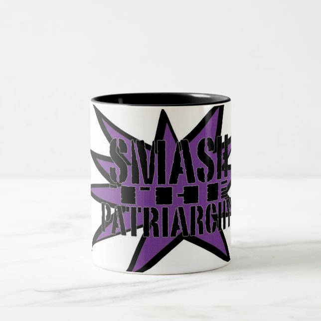 Smash the patriarchy Two-Tone coffee mug (Center)