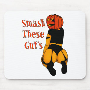 Smash These Gut's Funny Pumpkin Halloween Joke Mouse Mat