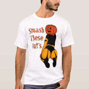 Smash These Gut's Funny Pumpkin Halloween Joke T-Shirt