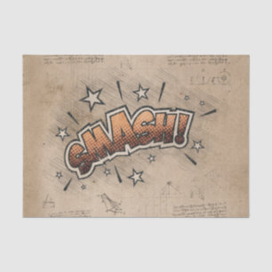 SMASH! Vintage Comic Book Steampunk Pop Art Tissue Paper