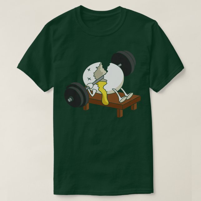 Smashed Egg Lifting Workout T-Shirt (Design Front)