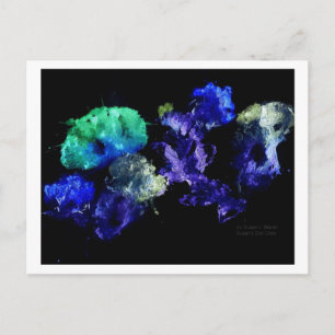 Smashed Flowers Design, Black back glowing Postcard