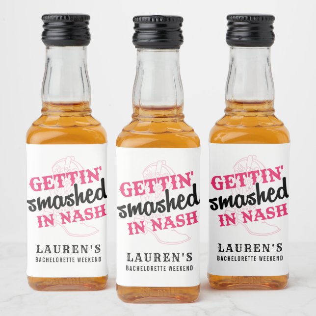 Smashed in Nash Bachelorette Mini Bottle Label (Bottles)