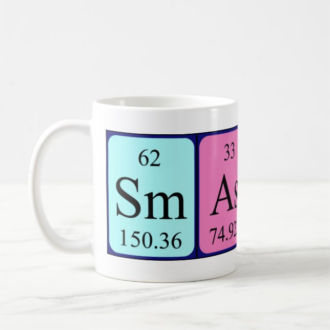 Smashed periodic table word mug (Left)