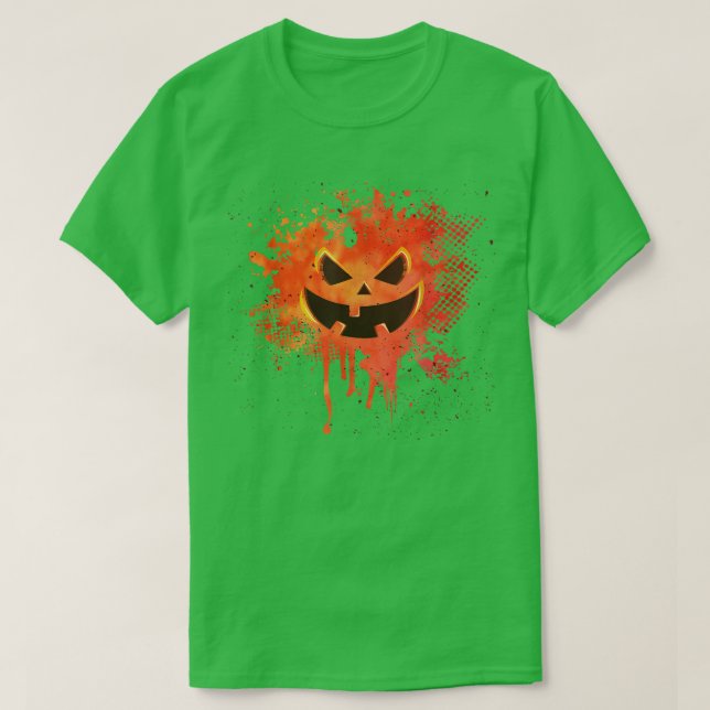 Smashed Pumpkin Splatter Funny Halloween Costume  T-Shirt (Design Front)