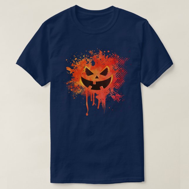 Smashed Pumpkin Splatter Funny Halloween Costume  T-Shirt (Design Front)