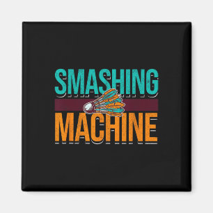 Smashing Machine Shuttle Retro Birdie Badminton  Magnet