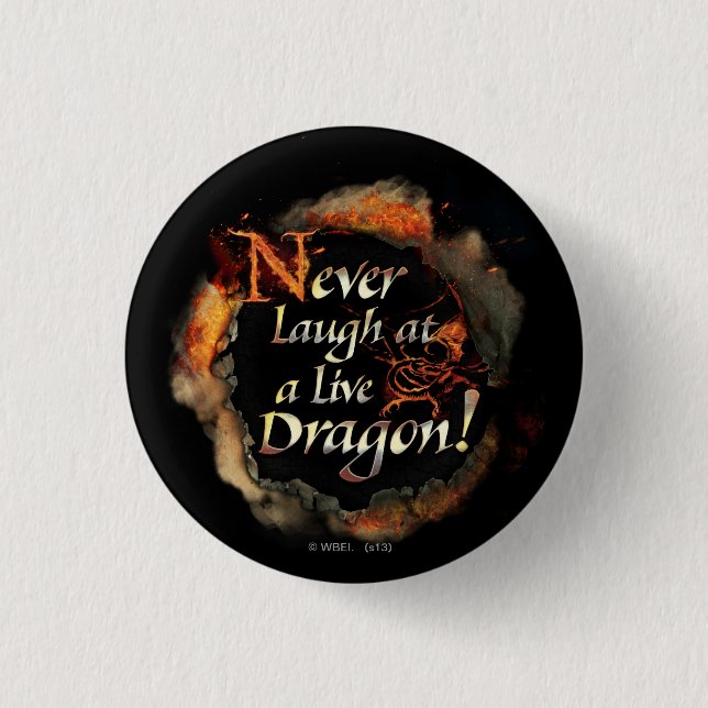SMAUG™ - Never Laugh Logo Graphic 3 Cm Round Badge (Front)