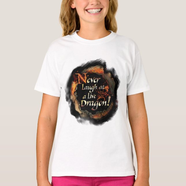 SMAUG™ - Never Laugh Logo Graphic T-Shirt (Front)