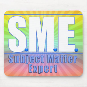 SME LOGO SUBJECT MATTER EXPERT WHITE/BLUE MOUSE MAT