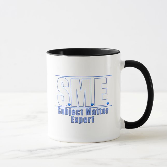 SME  LOGO SUBJECT MATTER EXPERT WHITE/BLUE MUG (Right)