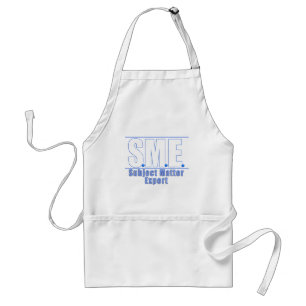 SME  LOGO SUBJECT MATTER EXPERT WHITE/BLUE STANDARD APRON