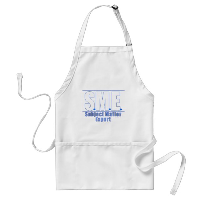 SME  LOGO SUBJECT MATTER EXPERT WHITE/BLUE STANDARD APRON (Front)