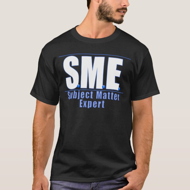 SME  LOGO SUBJECT MATTER EXPERT WHITE/BLUE T-Shirt (Front)