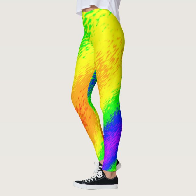 Smeared Rainbow Colours Leggings (Left)