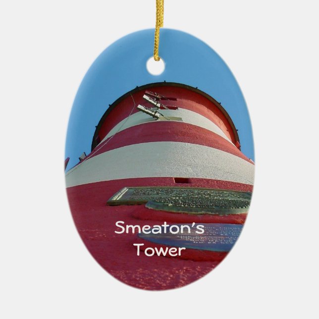 Smeaton's Tower Lighthouse, Plymouth Hoe Ceramic Tree Decoration (Front)